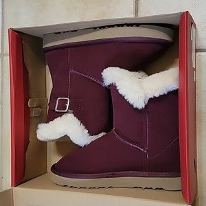 Wine Suede Boots